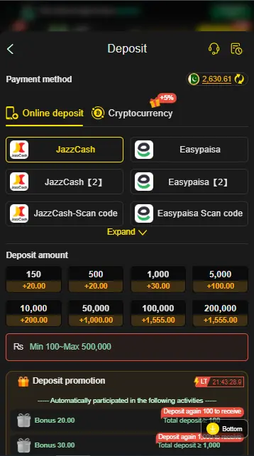 Real Deposit Methods In H555